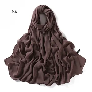 Einfarbig Chiffon Hijab Schal für Damen, eleganter Fall, leichtes langes Tuch für den Alltag