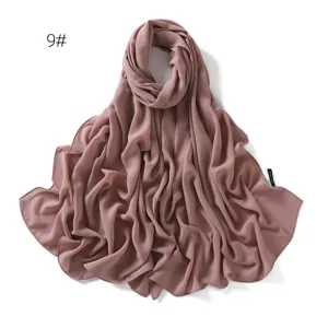 Einfarbiges Chiffon Langes Hijab Tuch für Damen, leichtes atmungsaktives drapierendes Kopftuch.