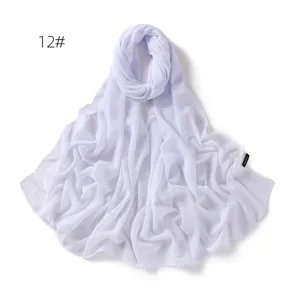Einfarbig hellila Chiffon Langschal für Damen, eleganter Fall und atmungsaktives, weiches Material.