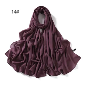 Einfarbiges Chiffon Damen Kopftuch, weiches fliessendes atmungsaktives Schal Tuch