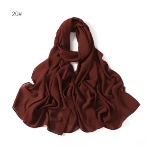 Hochwertiger weicher einfarbiger Perlen-Chiffon-langer Schal für Damen, atmungsaktiver Hijab.