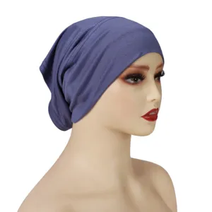 Zachte elastische effen hijab ondercap voor dames, ademende tulband hoofddeksel comfortabel.