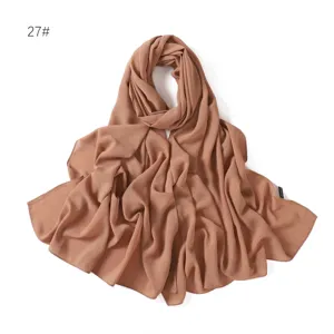 Einfarbig Chiffon langer Schal elegante Drapierung leicht atmungsaktiv Hijab für Damen Alltag