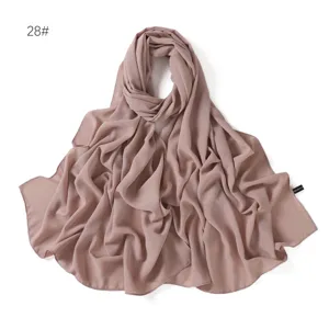 Einfarbiges Chiffon Kopftuch Schal für Damen, weicher atmungsaktiver Drapierter Schal.