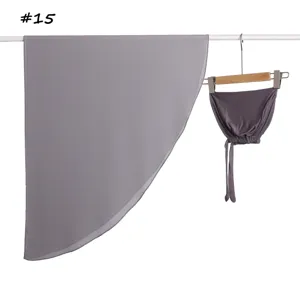 Effen halfcirkelvormige chiffon sjaal en modal muts 2-delige set voor dagelijks gebruik.