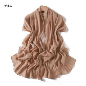 Detailed view of lightweight pleated chiffon shawl scarf with shimmering silver thread.