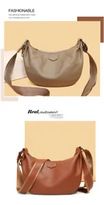 Women stylish leather shoulder bag hobo dumpling crossbody bag casual daily commute handbag