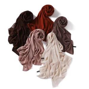 Einfarbig weiches atmungsaktives komfortables langes Hijab Tuch fuer Damen Alltag