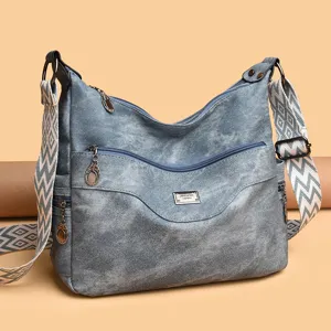 Women denim shoulder bag large capacity casual messenger bag stylish crossbody bag daily