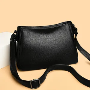 PU Leather Crossbody Bag For Women Minimalist Solid Color Shoulder Bag Large Capacity Casual Daily Handbag