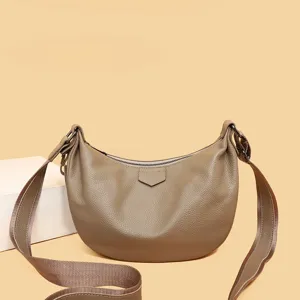 Stylish women crossbody bag dumpling shoulder bag with wide strap casual daily commuting purse