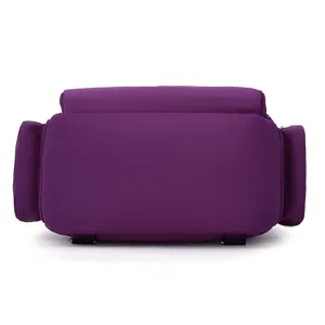 Purple nylon women's backpack shoulder bag detail view showing durable fabric and side pockets.