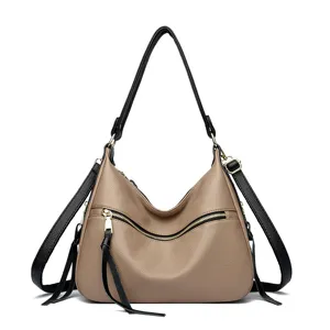Large capacity shoulder crossbody women bag, fashion solid color commuting hobo bag.