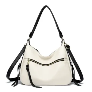 Fashion solid color shoulder crossbody bag for women large capacity daily commuter handbag.