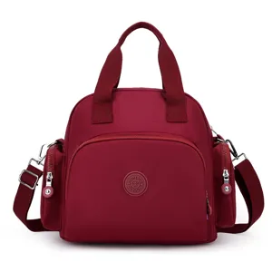 Women Nylon Shoulder Bag Casual Large Capacity Handbag Multi-pocket Top-Handle Satchel