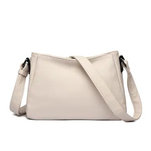 Elegant women's leather shoulder bag minimalist crossbody bag casual daily handbag