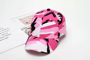 Cappellino da baseball mimetico rosa per uomo e donna, cappello da sole in cotone morbido.