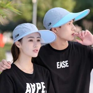 Extended brim sun hat for women and men, UV protection outdoor cap with fashion design detail.