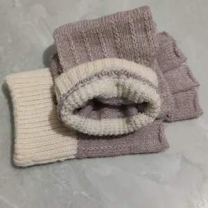 Winter thick knit fingerless gloves convertible warm mittens for women and men stylish design