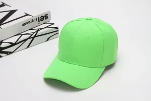 Unifarbene neongrüne Baseballcap, klassische gebogene Krempe Freizeit Sommer Sonnenhut.