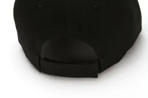 Einfarbige schwarze Baseballkappe Ansicht hinten mit verstellbarem Klettverschluss für Alltag.