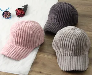 Unisex Velvet Baseball Cap Autumn Winter Warm Adjustable Curved Brim Casual Dad Hat