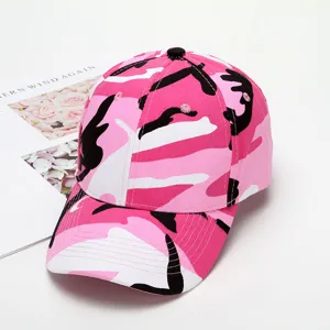 Berretto da baseball mimetico rosa per donna e uomo, cappello morbido parasole casual streetwear.