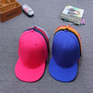 Einfarbige flache Krempe Baseball Cap Unisex Hip Hop Snapback Hut Freizeit Sonnenschutz