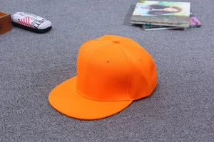 Einfarbige orange flache Kappe Baseballcap Hip Hop Hut für Damen und Herren Sonnenschutz