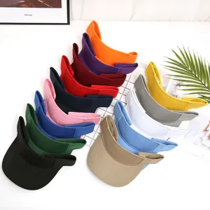 Women Cotton Blend Sun Visor Hat Summer Outdoor UV Protection Breathable Adjustable Empty Top Baseball Cap