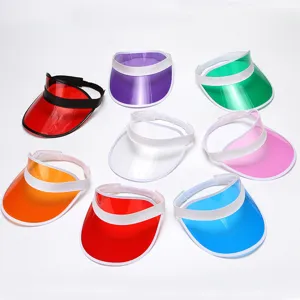 Transparente bunte PVC Sonnenblende für den Sommer, ideal für Strand, Outdoor und UV-Schutz.