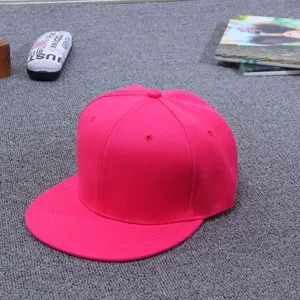 Einfarbige flache Krempe Baseball Cap fuer Herren und Damen stilvolle Hip Hop Sonnenkappe
