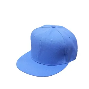 Einfarbige blaue flache Krempe Baseball Kappe Hip Hop Snapback Hut Damen Herren Sonnenschutz