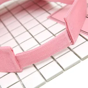 Pink cotton empty top sun visor hat adjustable strap summer outdoor sun protection baseball cap