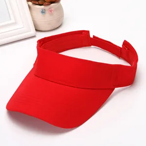 Red cotton empty top cap summer outdoor sun protection baseball hat casual sports visor