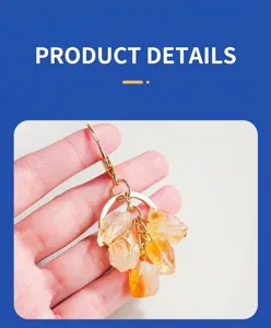 Natuurlijke ruwe kristallen steen sleutelhanger gouden metalen tas charm accessoire