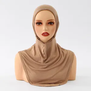 Women's Solid Color Mercerized Cotton Turban Headscarf Casual Elastic Hair Wrap With Hot Fix Rhinestone Design