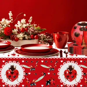 Tovaglia coccinella festa compleanno plastica usa e getta decorazione tema 130x220cm