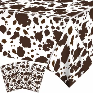 Cow Theme Plastic Tablecloth Disposable Party Table Cover Farm Cow Print Birthday Party Decoration Table Cloth