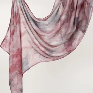 Women's soft rayon printed long scarf wide shawl stylish abstract floral neck wrap