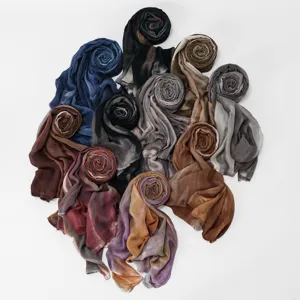 Damen Mode Gradient Zweifarbig Langer Schal Vielseitig Leichtes Tuch Kopftuch Hijab Mehrzweck Alltagskleidung Polyester