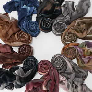 Damen Farbverlauf Viskose langer Schal Mode Batik vielseitig Hijab Schal Tuch neuartig