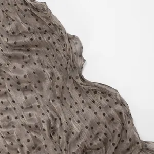 Elegant polka dot pleated scarf lightweight sheer shawl for women stylish daily wear.