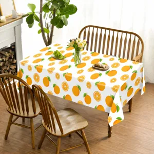 Orangen Fruchtmuster PE Tischdecke 130x220cm für Party Esstisch Dekoration wasserdichtes Design
