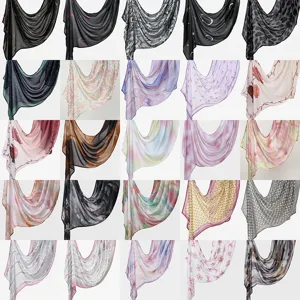 Women fashion printed rayon long scarf versatile ethnic headscarf assorted floral designs.