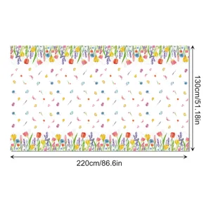 Nappe papillon tulipe de printemps PE jetable couverture de table de fete 130x220cm impermeable