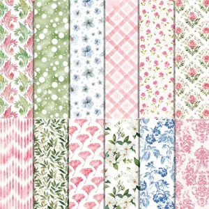 Decorative Scrapbooking Background Paper Watercolor Floral Rose Craft Paper For DIY Journaling Album Decoration