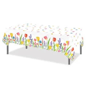 Nappe de table tulipe papillon imprimer impermeable rectangulaire decoration fete floral