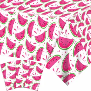 Hawaiianische Wassermelone Frucht Thema Einweg PE Tischdecke Wasserdichte Rechteckige Party Tischabdeckung Für Sommerparty