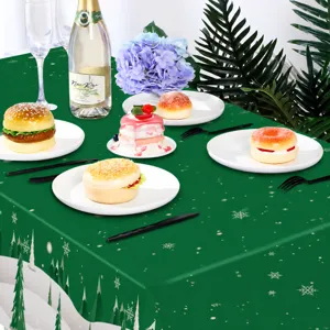 Christmas snowflake PE tablecloth waterproof disposable party table cover 130x220cm festive decor